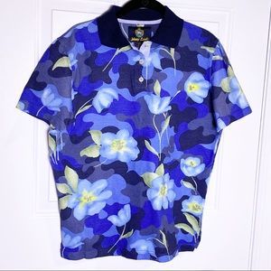 NWT Johnny Lambs Floral Camo Polo